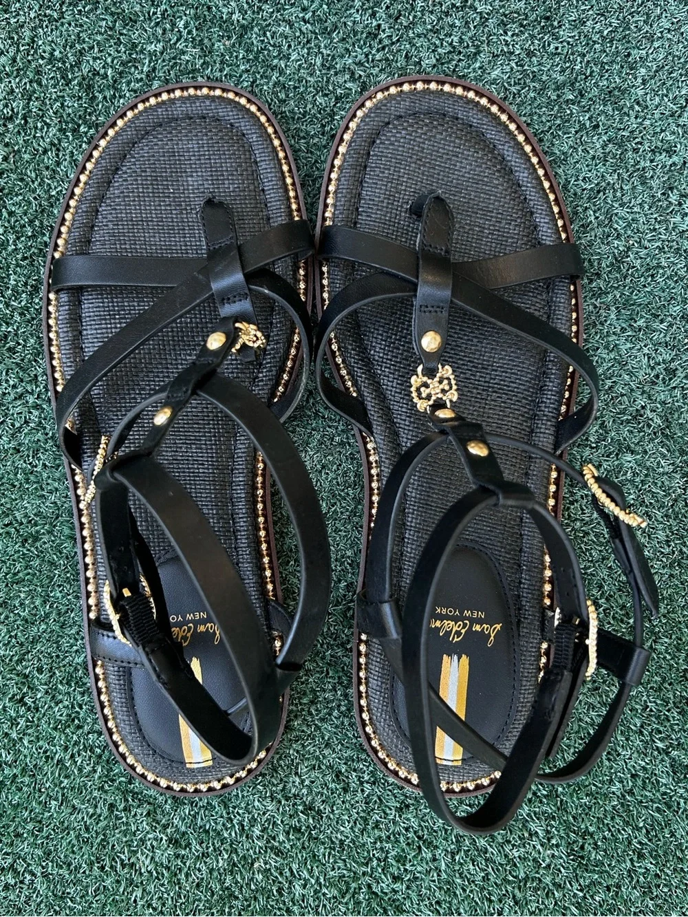 NWT Sam Edelman Talya Ankle Strap Sandal Leather Black 9